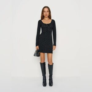 Reformation Maisie Knit Dress Black - Size S